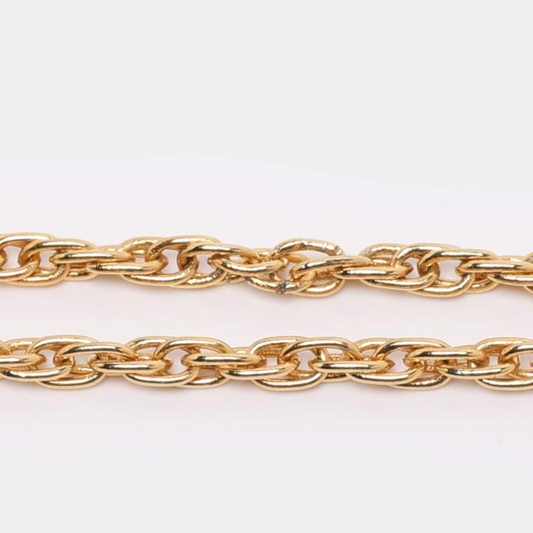 Pre Owned Salvatore Ferragamo Gold Tone Lock Pendant Necklace 