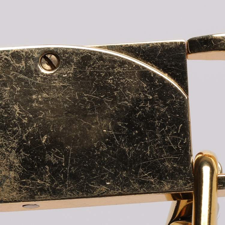 Pre Owned Salvatore Ferragamo Gold Tone Lock Pendant Necklace 