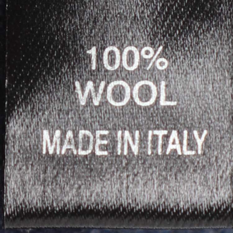 Pre Owned Salvatore Ferragamo Navy Blue Gancini Wool Muffler 