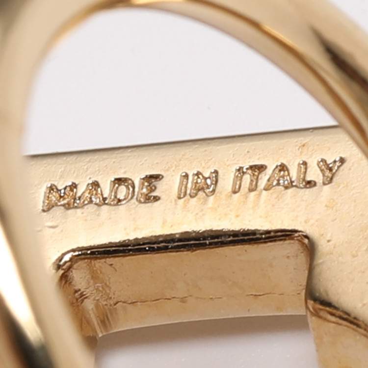 Pre Owned Salvatore Ferragamo Gold Tone Metal Scarf Ring