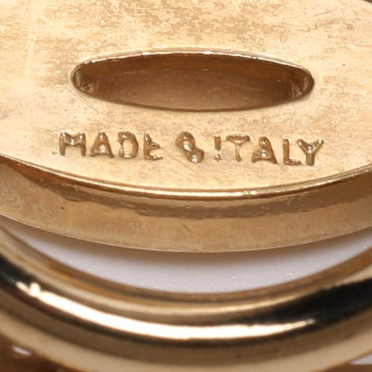 Pre Owned Salvatore Ferragamo Gold Tone Metal Scarf Ring