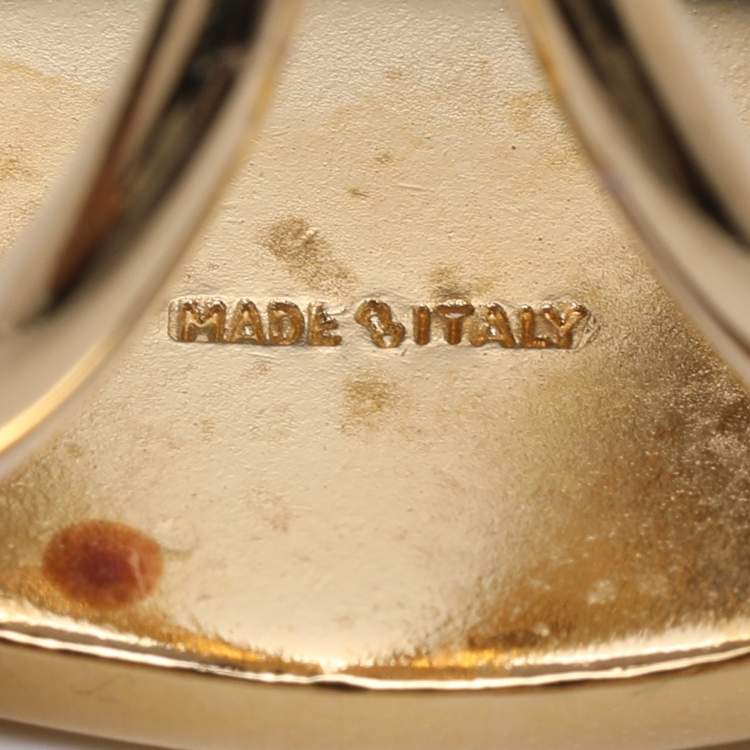 Pre Owned Salvatore Ferragamo Gold Tone Metal Vara Scarf Ring