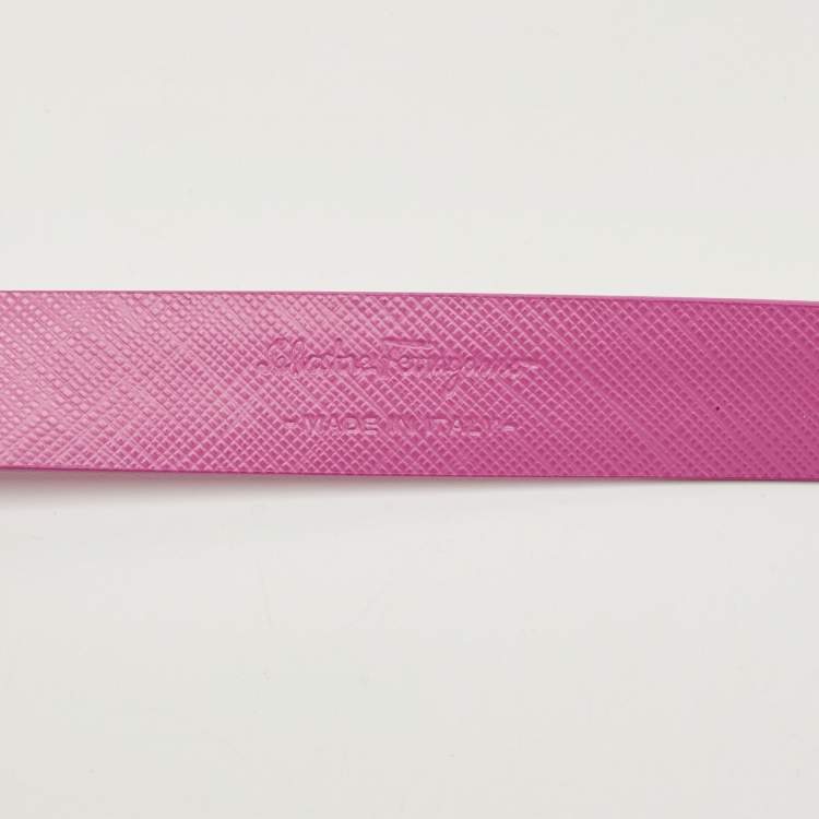 Pre Owned حزام  سالفاتوري فيراغامو أنيموني جلد وردي بفيونكة 95 سم