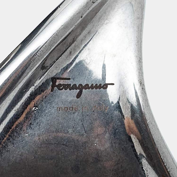 Pre Owned Salvatore Ferragamo Silver Tone Bracelet Ring Size 51