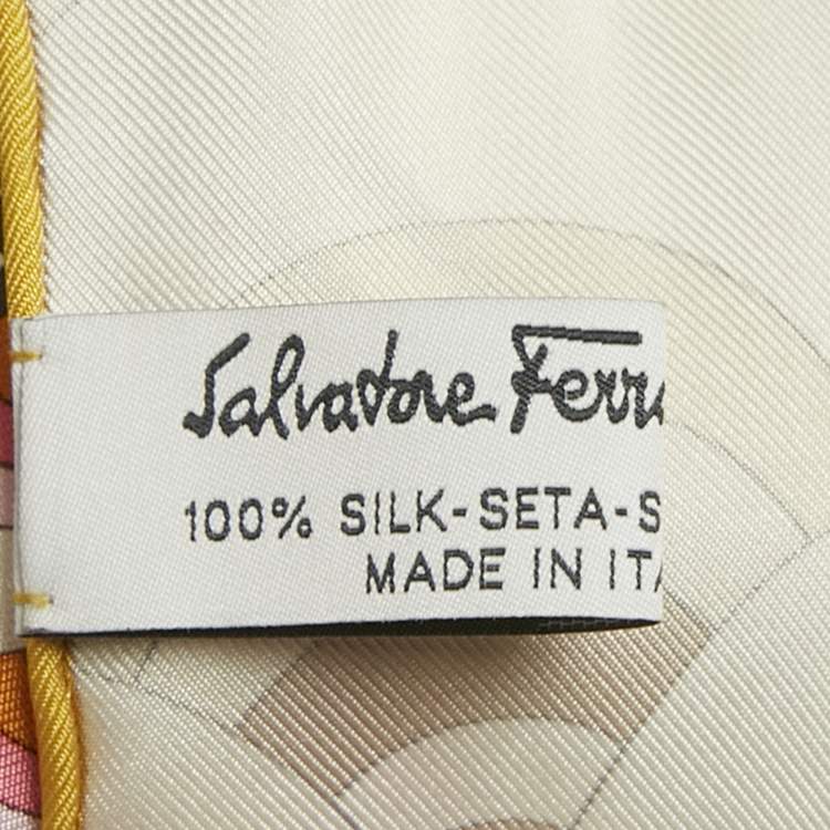 Pre Owned Salvatore Ferragamo Multicolor Printed Silk Square Scarf 
