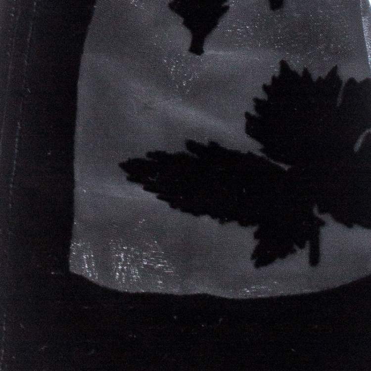 Pre Owned Salvatore Ferragamo Black Velvet Burnout Scarf