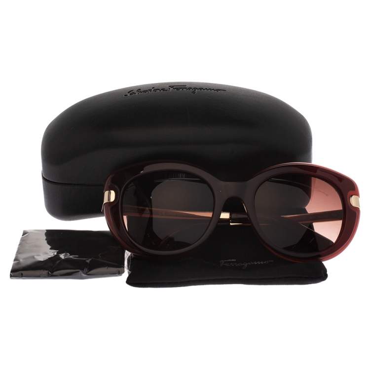 Pre Owned Salvatore Ferragamo Burgundy SF813S Sunglasses