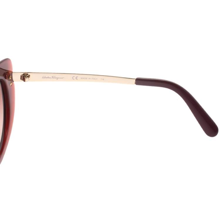 Pre Owned Salvatore Ferragamo Burgundy SF813S Sunglasses
