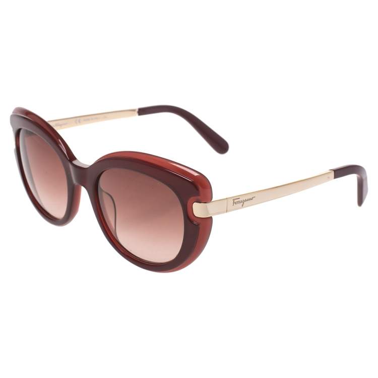 Pre Owned Salvatore Ferragamo Burgundy SF813S Sunglasses