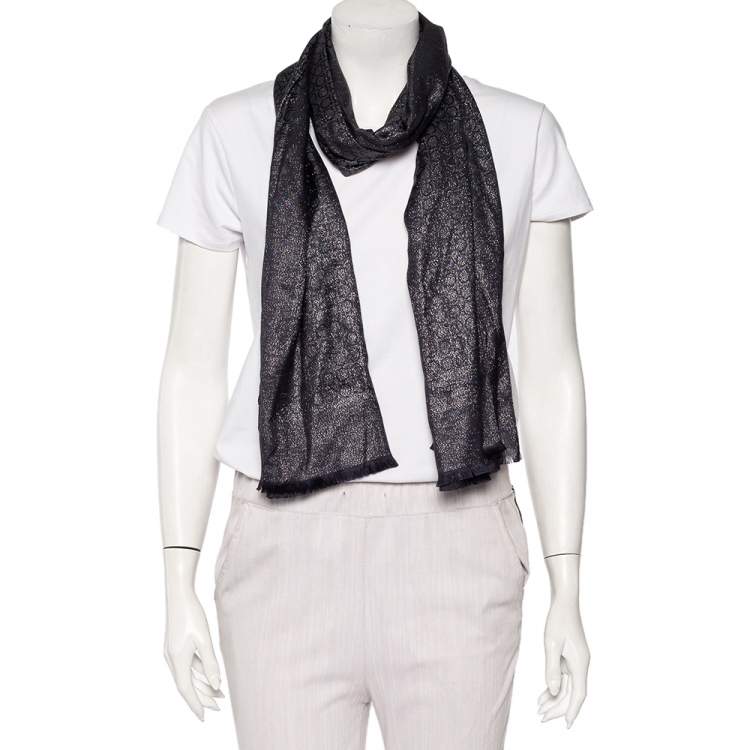 Salvatore Ferragamo Gray Gancini Scarf