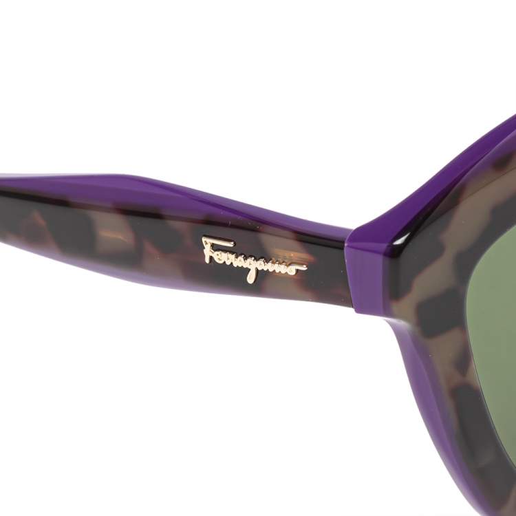 Pre Owned Salvatore Ferragamo Havana/Purple SF941S Sunglasses