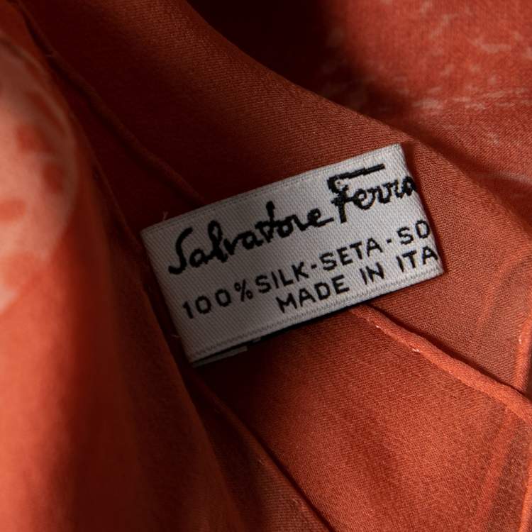 Pre Owned Salvatore Ferragamo Pink Leopard Printed Silk Scarf