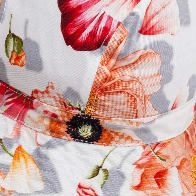 Pre Owned Salvatore Ferragamo Multicolor Floral Printed Cotton Bucket Hat Size 58