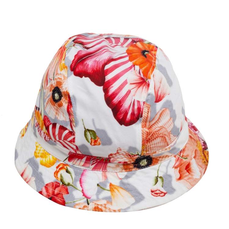 Pre Owned Salvatore Ferragamo Multicolor Floral Printed Cotton Bucket Hat Size 58