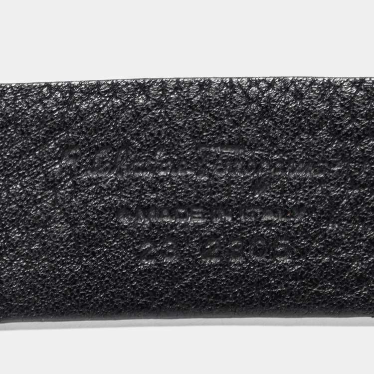مملوكة مسبقًا Salvatore Ferragamo Green Lizard Embossed Leather Gancio Belt