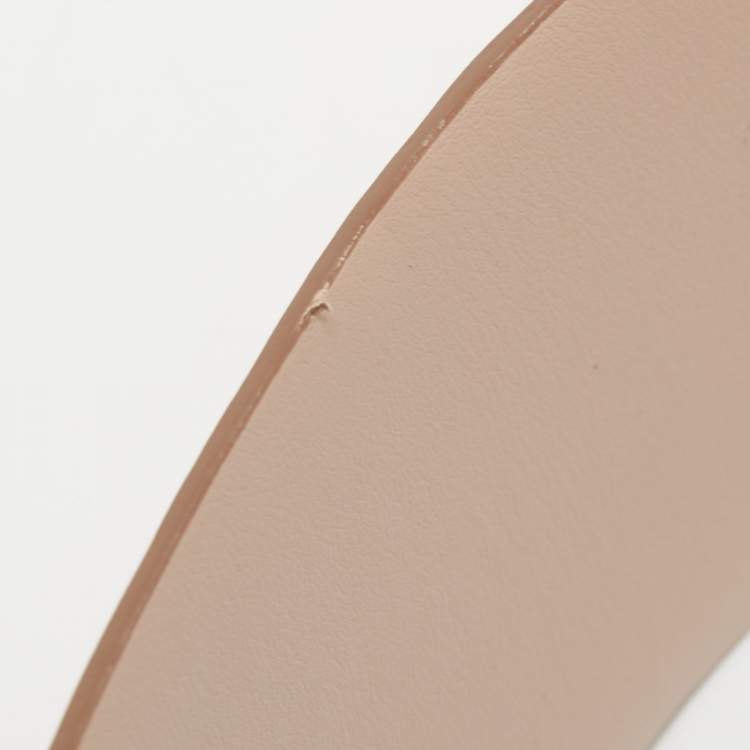 Pre Owned Salvatore Ferragamo Beige Leather Vara Bow Wide Waist Belt 70CM