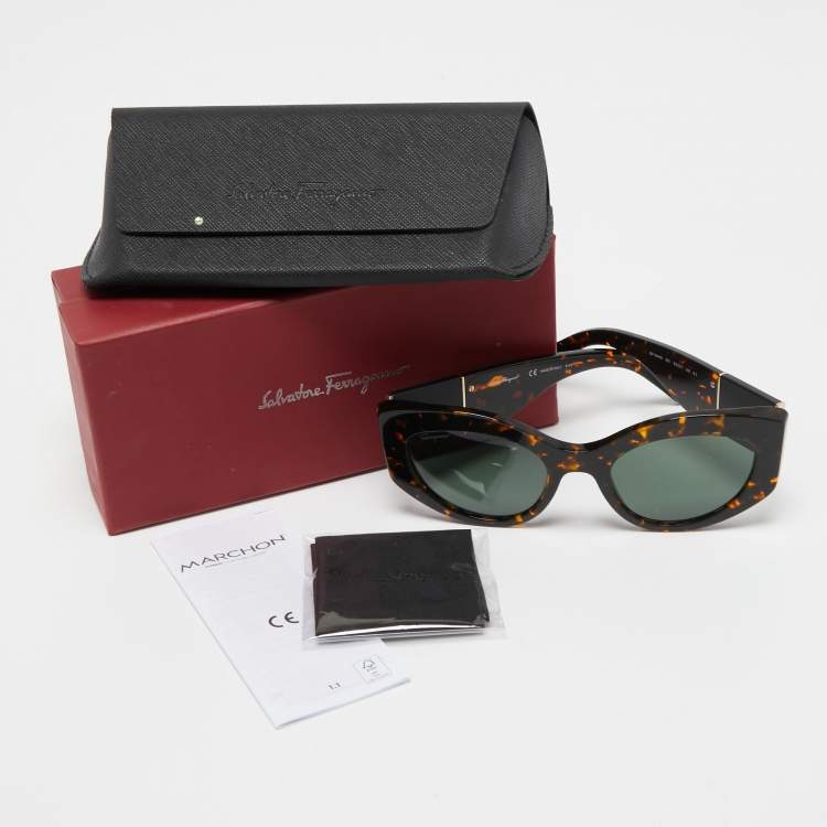مملوكة مسبقًا Salvatore Ferragamo Dark Brown SF1044S Cat Eye Sunglasses