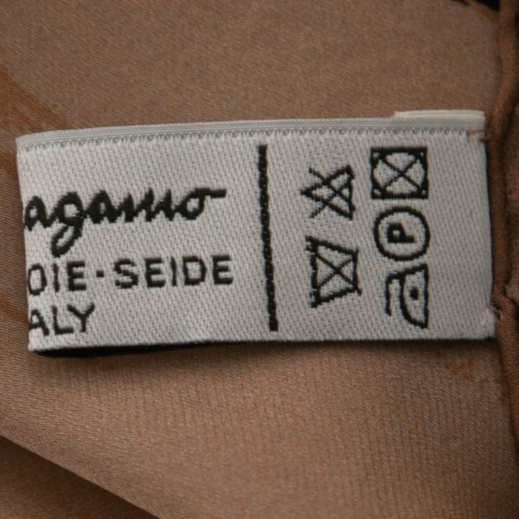Pre Owned Salvatore Ferragamo Black & Pink Ombre Effect Silk Scarf
