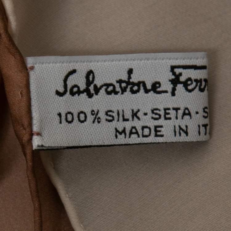 Pre Owned Salvatore Ferragamo Black & Pink Ombre Effect Silk Scarf