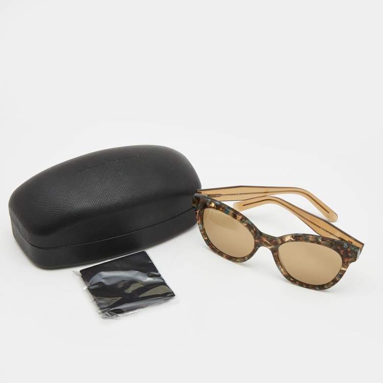 Pre Owned Salvatore Ferragamo Brown SF877S Cat Eye Sunglasses