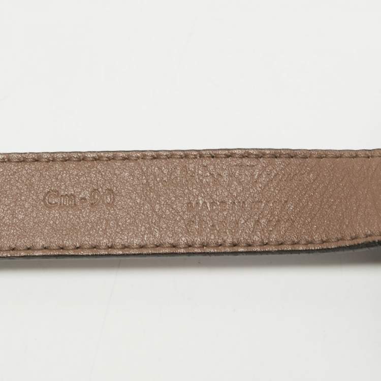 Pre Owned Salvatore Ferragamo Brown Leather Buckle Belt 90CM