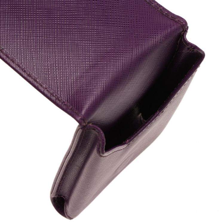 Pre Owned Salvatore Ferragamo Purple Leather iphone 4 Case