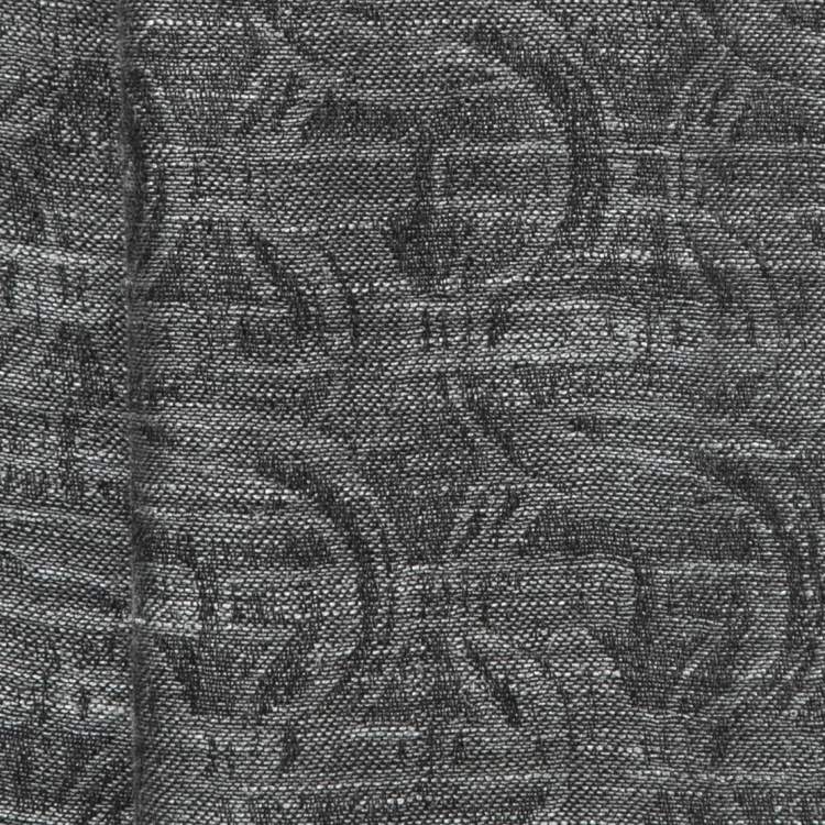 Pre Owned Salvatore Ferragamo Dark Grey Gancini Jacquard Silk & Wool Stole