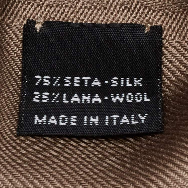 Pre Owned Salvatore Ferragamo Brown Gancini Jacquard Silk & Wool Scarf