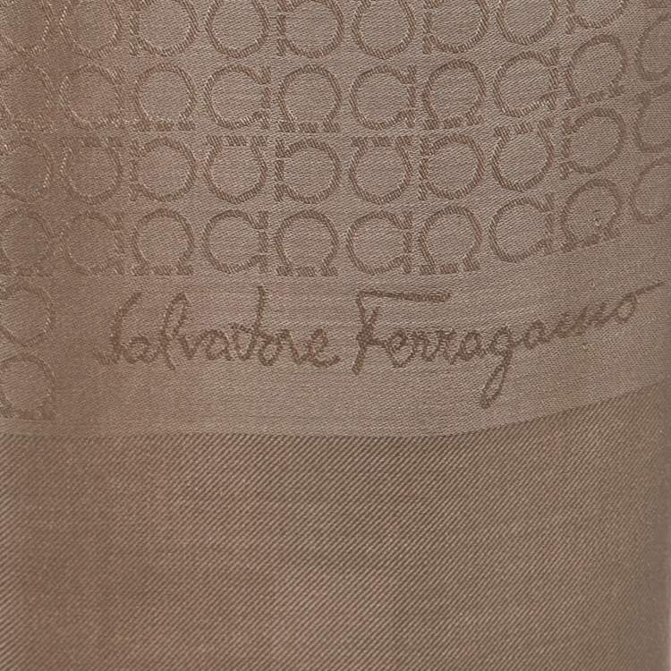 Salvatore Ferragamo Gancini-jacquard Wool-Silk Scarf