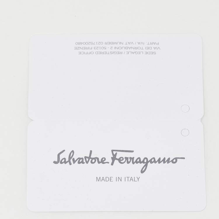 Pre Owned Salvatore Ferragamo Leather Vara Bow Gold Tone Bracelet