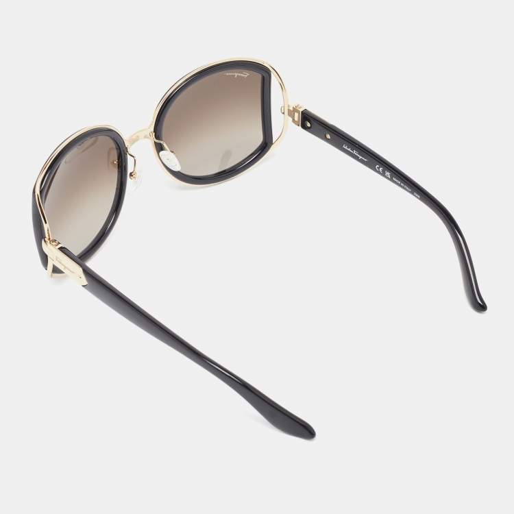 Pre Owned Salvatore Ferragamo Black Gradient  SF719S Frame Oversized Sunglasses