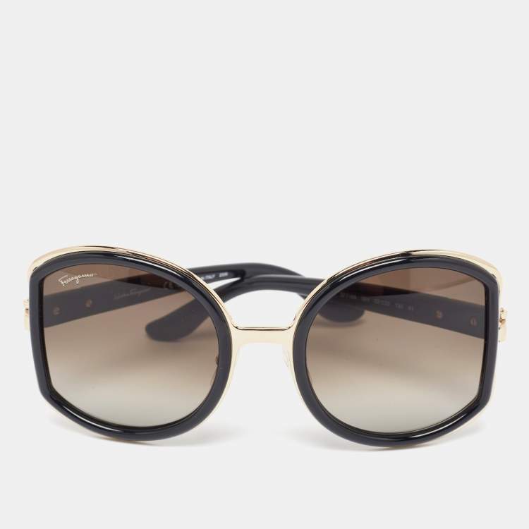 Pre Owned Salvatore Ferragamo Black Gradient  SF719S Frame Oversized Sunglasses