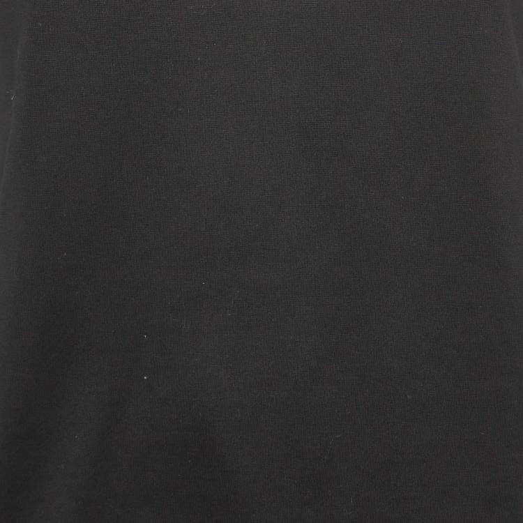 Pre Owned Salvatore Ferragamo Black Cotton Knit Gancini Patterned Neck T-Shirt S