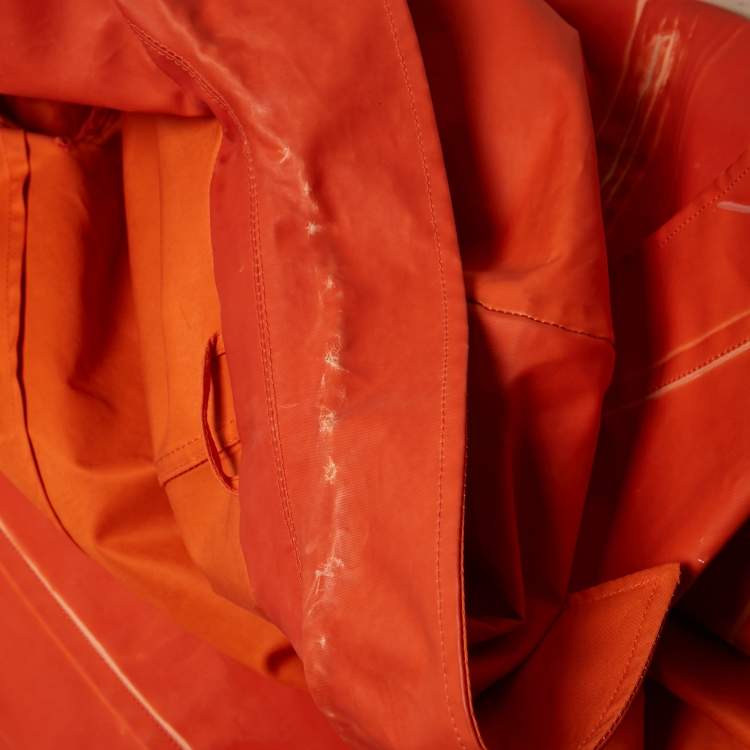 Pre Owned Salvatore Ferragamo Orange Coated Cotton Belted Coat XL