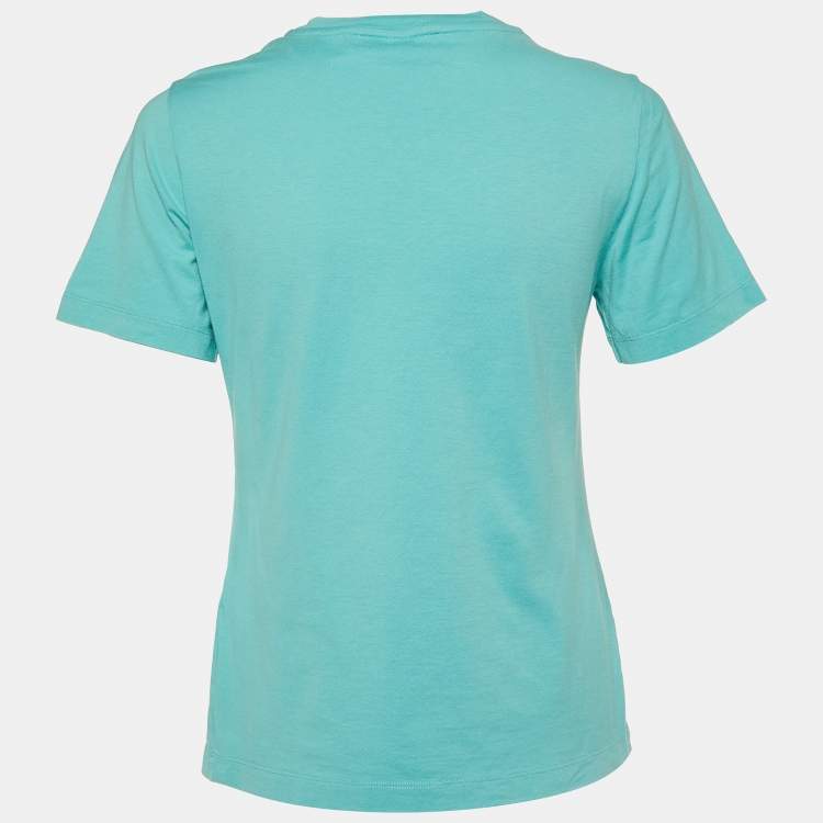 مملوكة مسبقًا Salvatore Ferragamo Green Logo Cotton Crewneck T-Shirt S