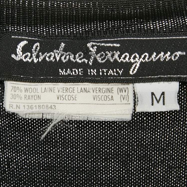 Pre Owned Salvatore Ferragamo Black Wool Knit Sweater Vest M