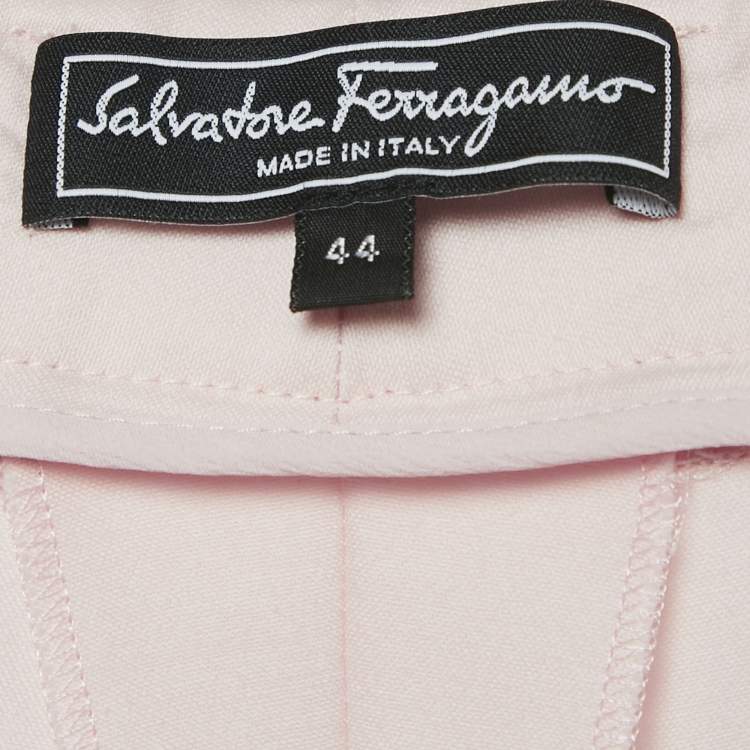 Pre Owned Salvatore Ferragamo Pink Wool Blend Trousers M