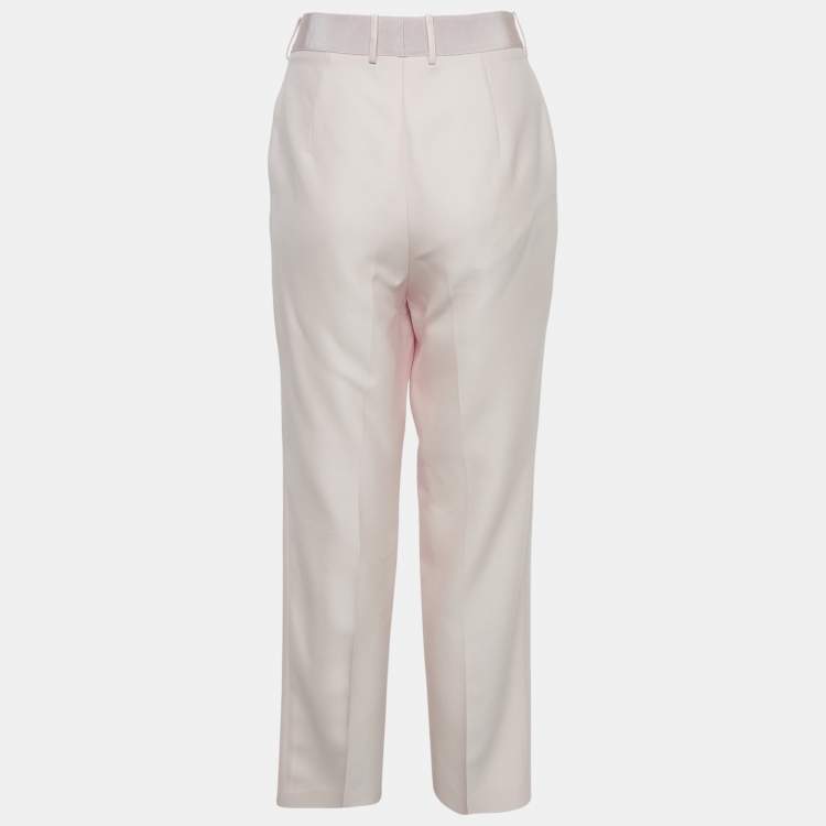 Pre Owned Salvatore Ferragamo Pink Wool Blend Trousers M