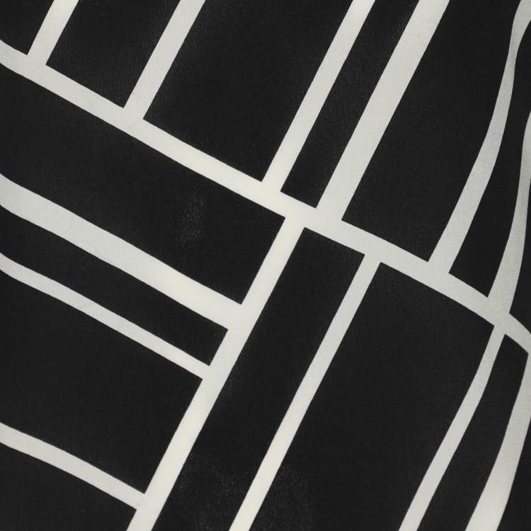 Pre Owned Salvatore Ferragamo Black Printed Cotton Tunic L