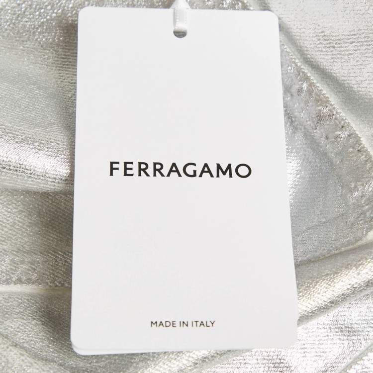 مملوكة مسبقًا Salvatore Ferragamo Silver Denim Jeans S Waist 25"