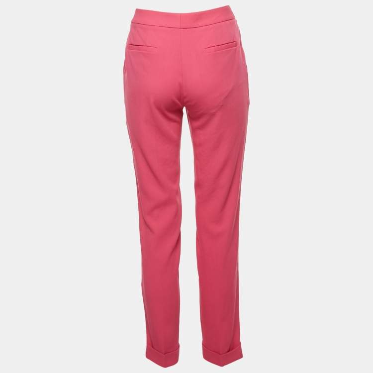 Pre Owned Salvatore Ferragamo Pink Wool Trousers M