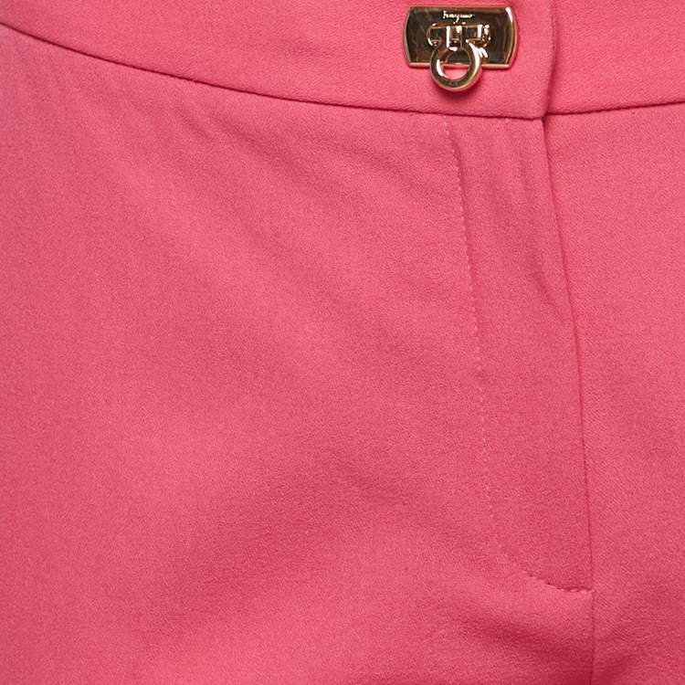 Pre Owned Salvatore Ferragamo Pink Wool Trousers M