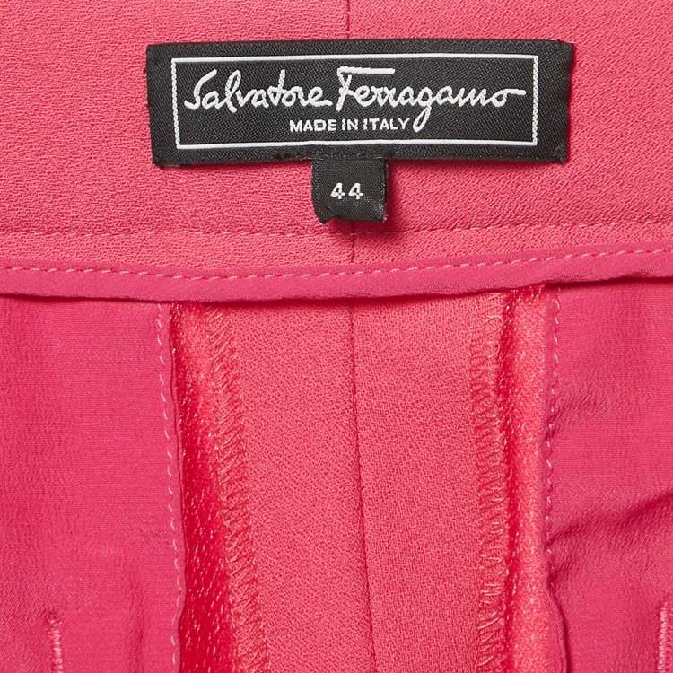 Pre Owned Salvatore Ferragamo Pink Wool Trousers M
