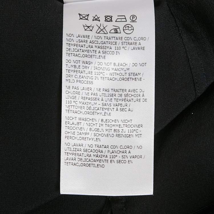 Pre Owned Salvatore Ferragamo Black Satin Long Sleeve Shirt M