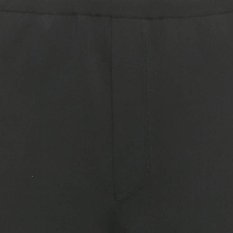 Pre Owned Salvatore Ferragamo Black Jersey Stretch Waist Wide Leg Trousers M