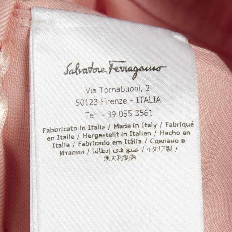 Pre Owned Salvatore Ferragamo Pink Cotton Belted Mini Skirt M
