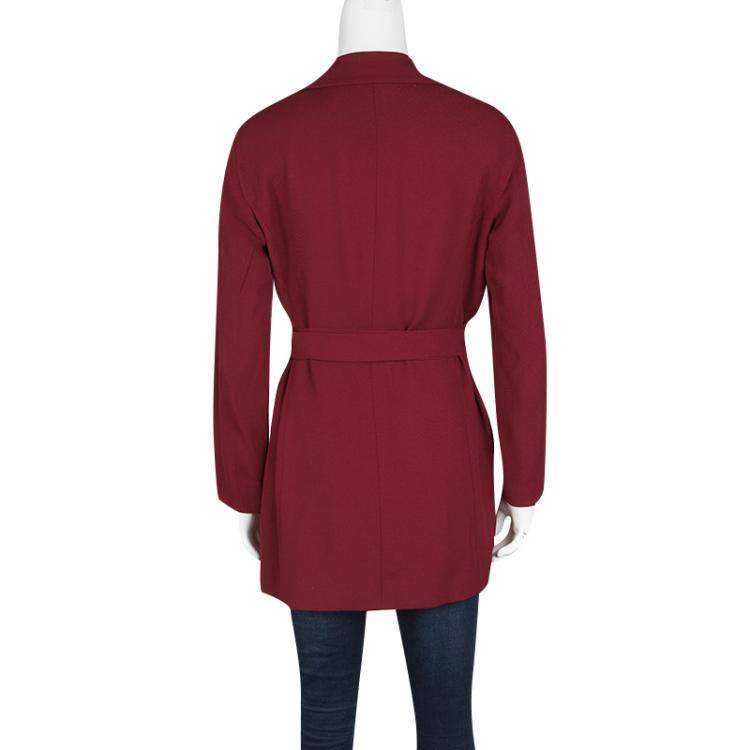 Pre Owned Salvatore Ferragamo Vintage Red Belted Coat M