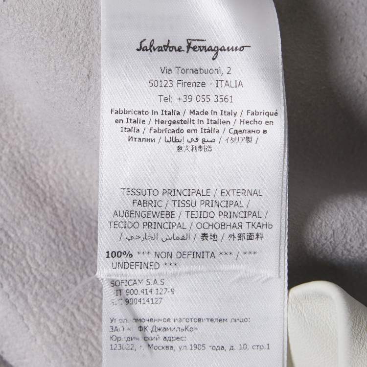 مملوكة مسبقًا Salvatore Ferragamo Light Grey Leather Elasticated Waist Harem Pants S