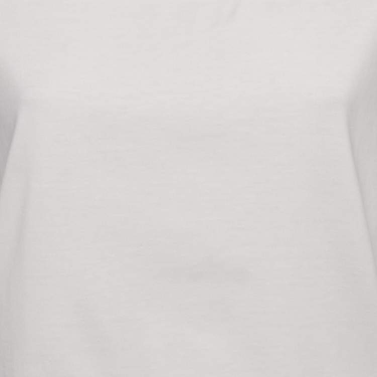 Pre Owned Ferragamo White Cotton Knit Logo Tab Detail T-Shirt XL