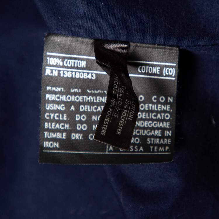 Pre Owned Salvatore Ferragamo Navy Blue Cotton Single Breasted Blazer L